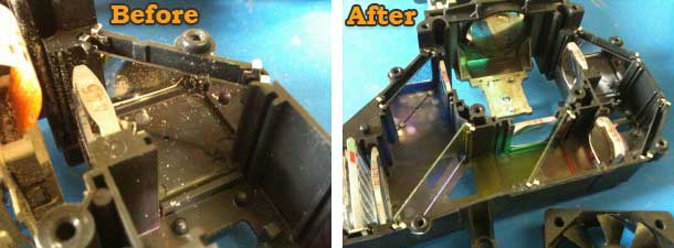 Proejctor before and after service